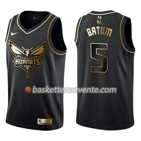 Maillot Basket Charlotte Hornets Nicolas Batum 5 Nike Noir Gold Edition Swingman - Homme